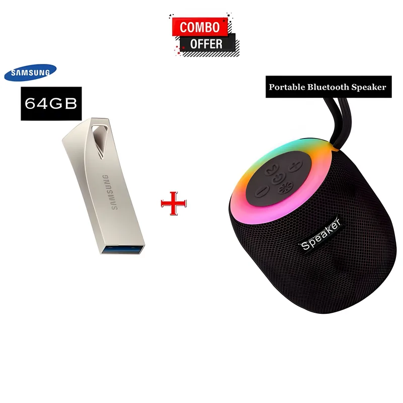 Samsung 64GB Pendrive + BT Speaker